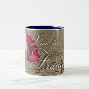 Caneca De Café Em Dois Tons Vive la France