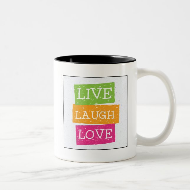 Caneca De Café Em Dois Tons Vive o amor 2 do riso (Direita)