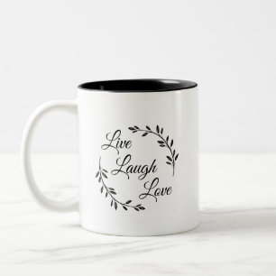 Caneca De Café Em Dois Tons Vive o amor do riso