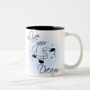 Caneca De Café Em Dois Tons Vive seu sonho