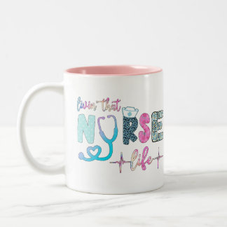 Caneca De Café Em Dois Tons Viver Que Enfermeira A Vida
