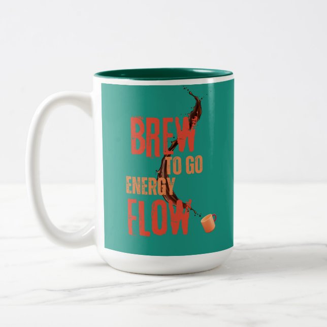 Caneca De Café Em Dois Tons Vivid Artística Breve Para Ir Fluir Energia Mug (Esquerda)
