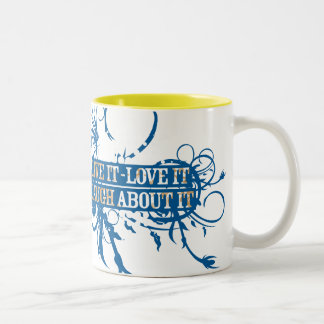 Caneca De Café Em Dois Tons Vivo, amor, riso