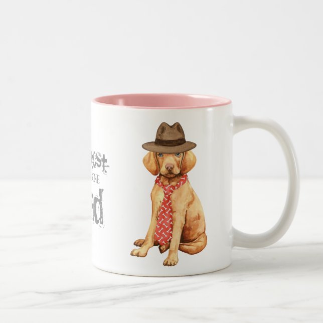 Caneca De Café Em Dois Tons Vizsla Pai (Direita)