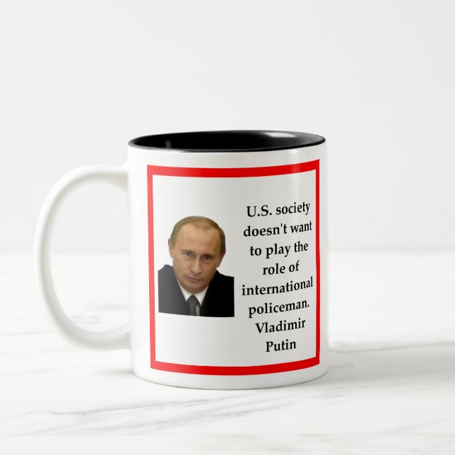 Caneca De Café Em Dois Tons Vladimir Putin (Esquerda)