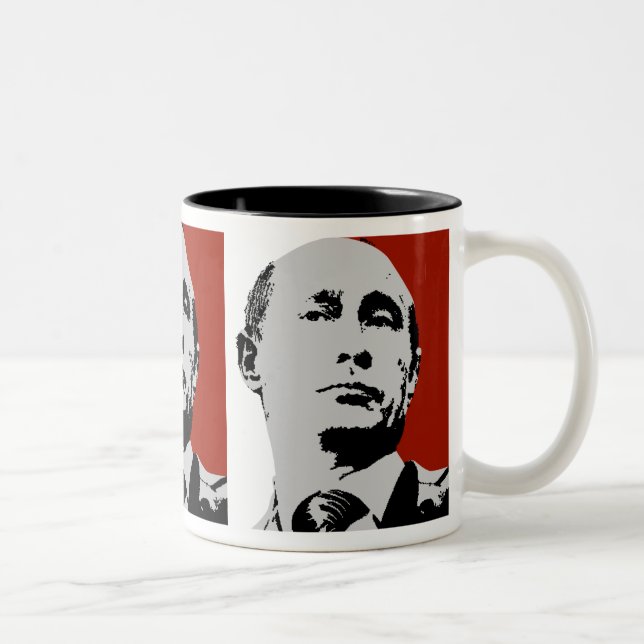 Caneca De Café Em Dois Tons Vladimir Putin vermelho (Direita)