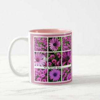 Caneca De Café Em Dois Tons Você Cresce Garota Pun Daisy Colagem de Congratula