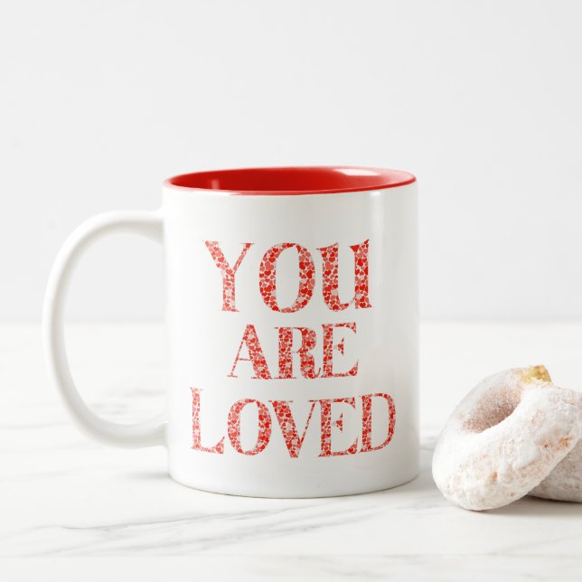 Caneca De Café Em Dois Tons Você é amado (Com Donut)