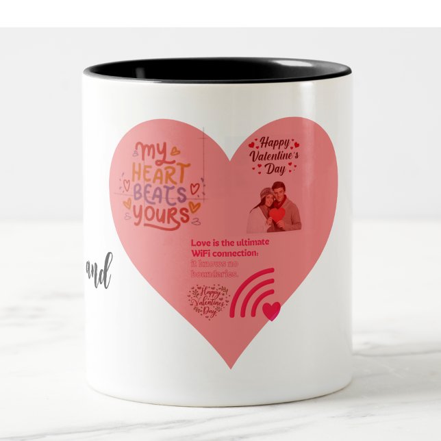 Caneca De Café Em Dois Tons você e eu, namorados dia (cute wi fi mug)