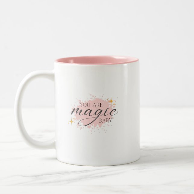 Caneca De Café Em Dois Tons Você É Magic Positive Afirmation Pink Coffee Mug (Esquerda)