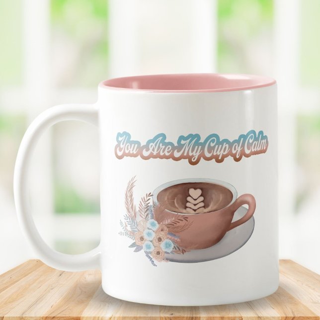 Caneca De Café Em Dois Tons Você É Meu Café Boho Calmo (Criador carregado)