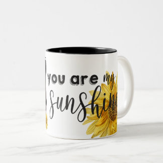 Caneca De Café Em Dois Tons "Você é meu sol" Foto Brilhante
