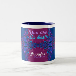 Caneca De Café Em Dois Tons Você é o melhor com texto personalizado