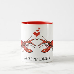 Caneca De Café Em Dois Tons Você é o meu amor de lagosta Romance VDay Red Mug