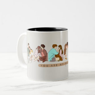 Caneca De Café Em Dois Tons "você é o meu único amor" design coreano