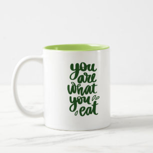 Caneca De Café Em Dois Tons Você é o que você come