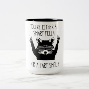 Caneca De Café Em Dois Tons Você é um Cara Esperto ou um Farejador de Pum