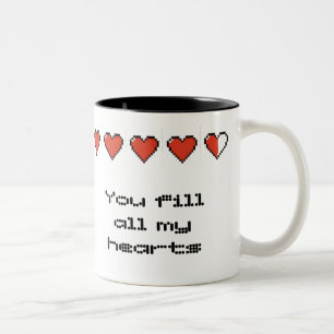 Caneca De Café Em Dois Tons Você enche todos meus corações