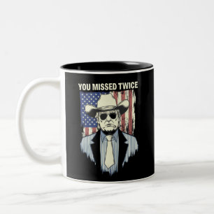 Caneca De Café Em Dois Tons Você Errou Duas Vezes Ocidental Trump Cowboy Trump