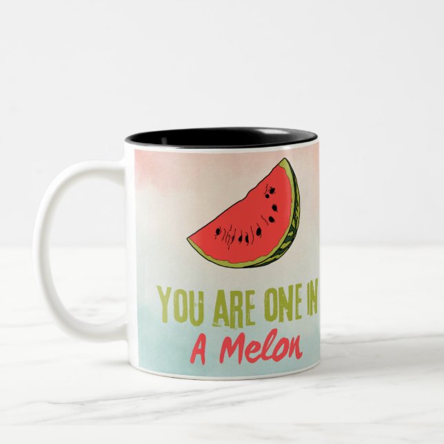 Caneca De Café Em Dois Tons Você Está Em Uma Fruta De Melão Melão (Esquerda)