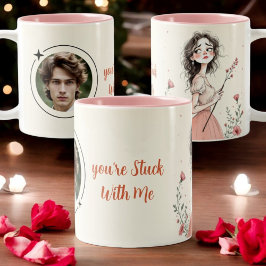 Caneca De Café Em Dois Tons Você está preso comigo