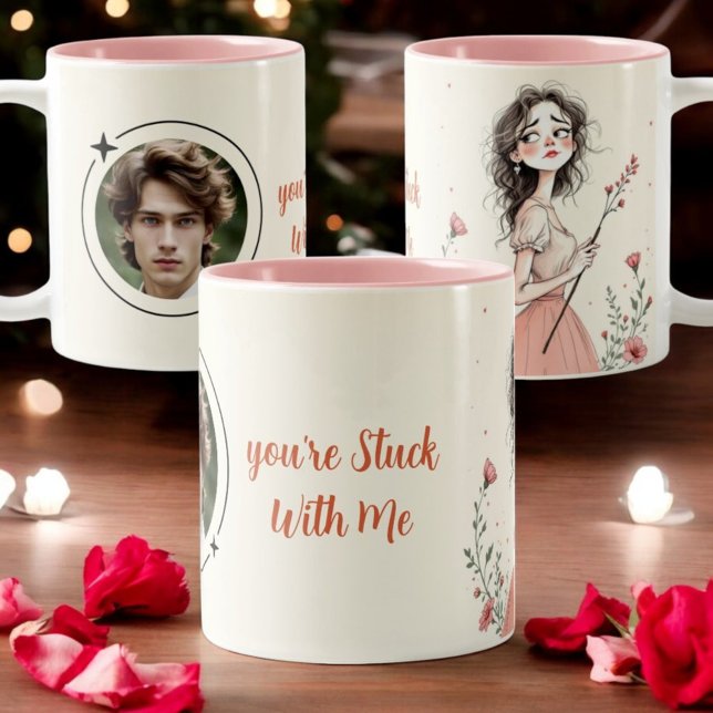 Caneca De Café Em Dois Tons Você está preso comigo (Criador carregado)