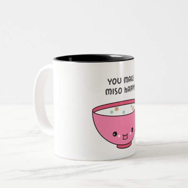 Caneca De Café Em Dois Tons Você faz uma tigela de Miso Happy (Frente Esquerda)