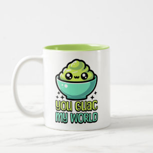 Caneca De Café Em Dois Tons Você Guac Meu Mundo! Cute Guacamole Pun