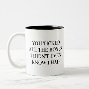 Caneca De Café Em Dois Tons Você Marca Todas as Caixas Marido
