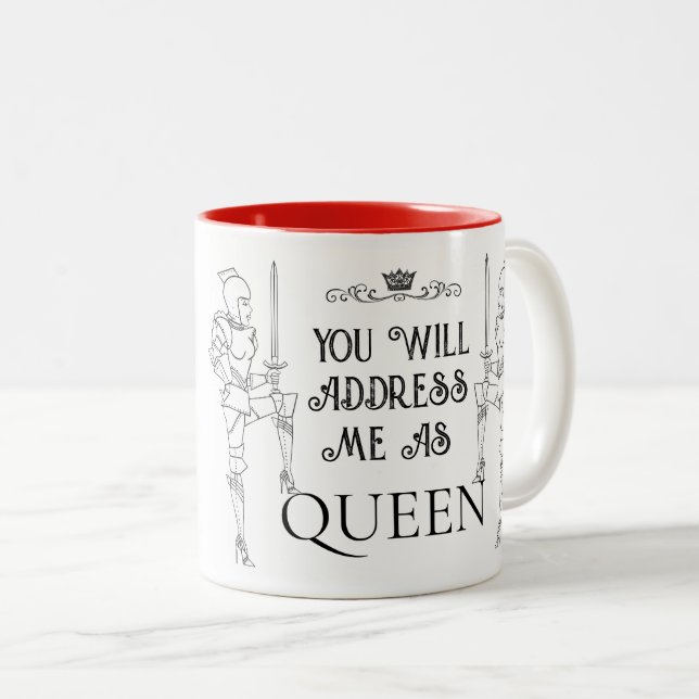Caneca De Café Em Dois Tons Você Me Chamarás de RAINHA (Frente Esquerda)