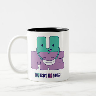 Caneca De Café Em Dois Tons Você Me Faz Sorrir!