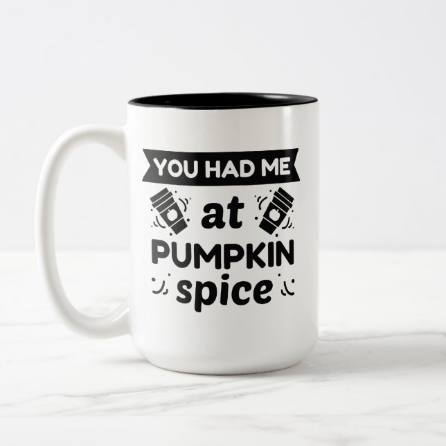 Caneca De Café Em Dois Tons Você Me Teve Na Pumpkin Spice (Esquerda)