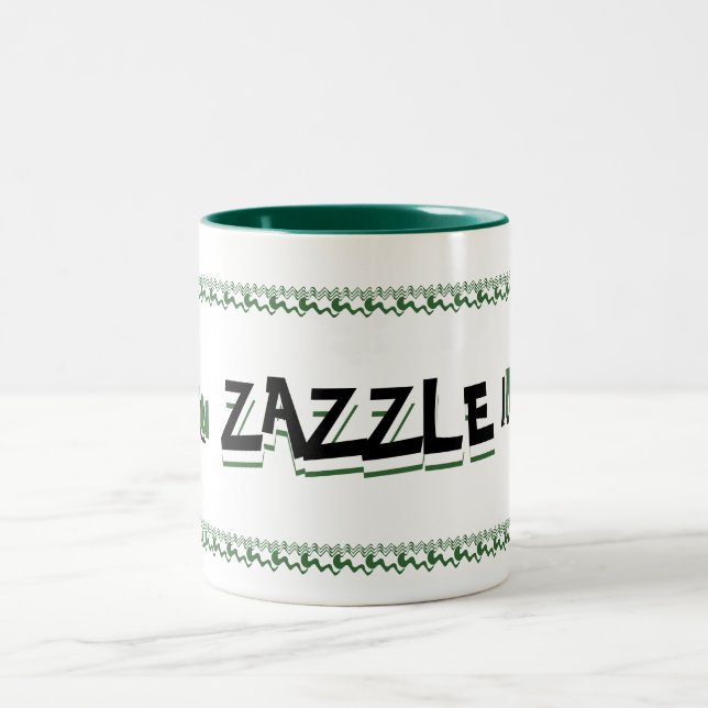 Caneca De Café Em Dois Tons Você me zazzle verde e preto (Centro)