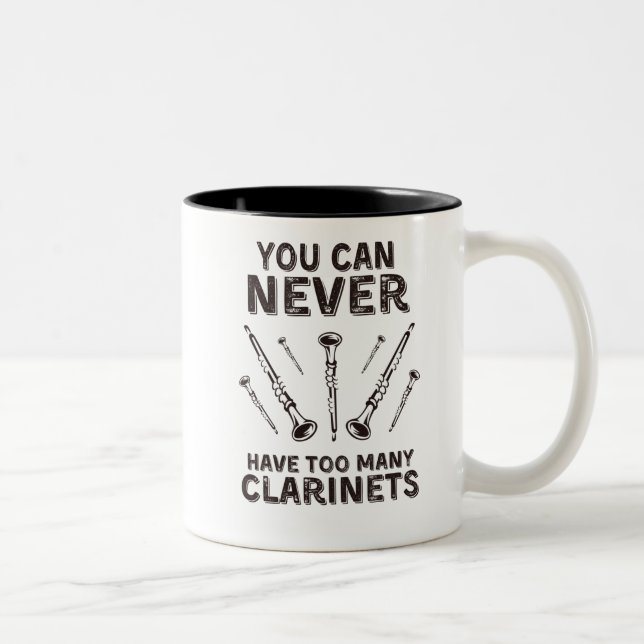 Caneca De Café Em Dois Tons Você nunca pode ter muitos clarinetes (Direita)