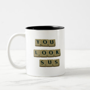 Caneca De Café Em Dois Tons Você parece SUS Azulejos - Letra Excelente - Citaç
