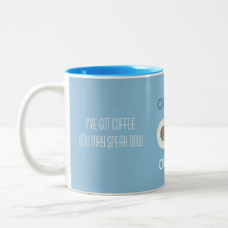 Caneca De Café Em Dois Tons Você pode falar agora