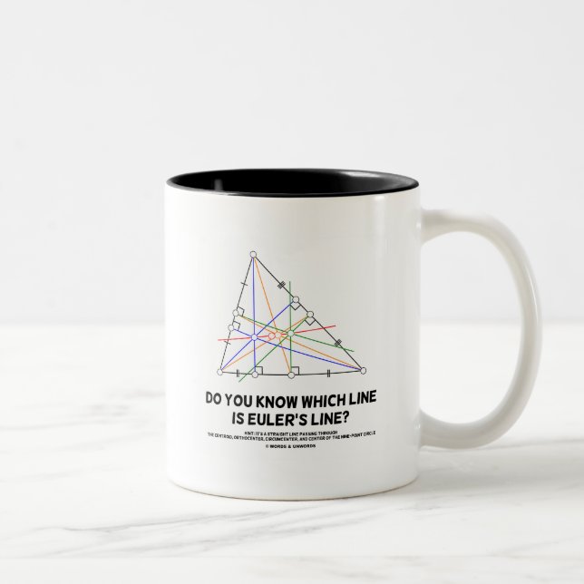 Caneca De Café Em Dois Tons Você Sabe Qual Linha É A Linha De Euler? (Geometri (Direita)