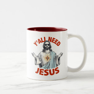 Caneca De Café Em Dois Tons Vocês todos precisam de Jesus
