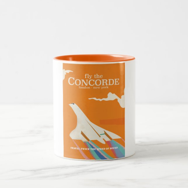 Caneca De Café Em Dois Tons Voe no Concorde (Centro)