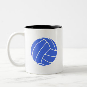 Caneca De Café Em Dois Tons Voleibol dos azuis marinhos e do branco