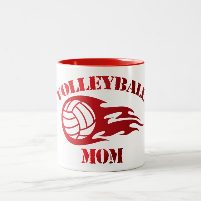 Caneca De Café Em Dois Tons Voleibol Mãe Mug (Centro)