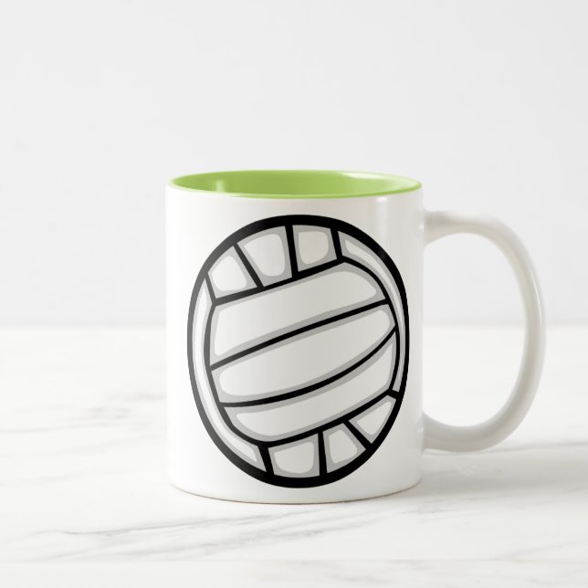 Caneca De Café Em Dois Tons Voleibol verde (Direita)