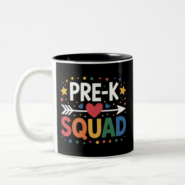 Caneca De Café Em Dois Tons Voltar às Primeiras Aulas do Pré-Escolar  (Esquerda)