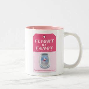 Caneca De Café Em Dois Tons Voo da etiqueta da bagagem de Rico