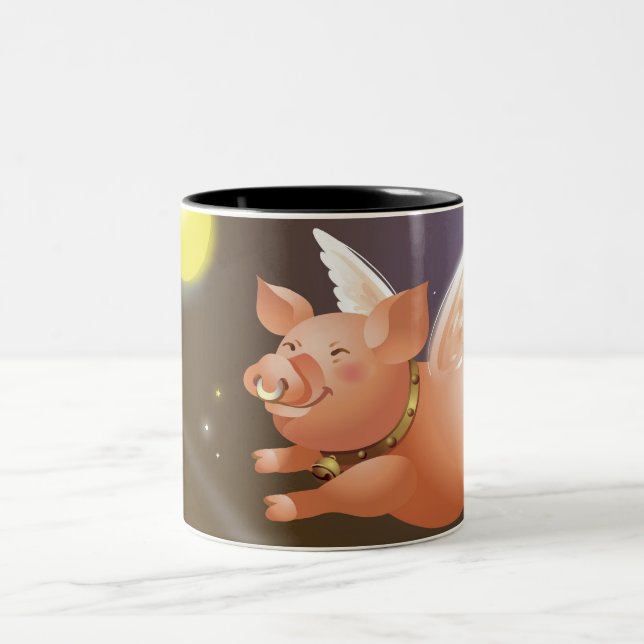 Caneca De Café Em Dois Tons Vôo do porco no céu (Centro)