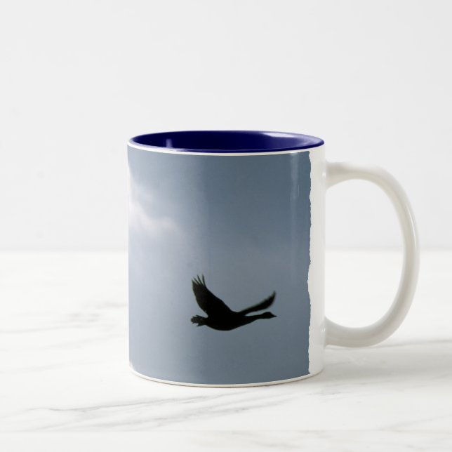 Caneca De Café Em Dois Tons Voo dos Gansos Selvagens | Mug (Direita)