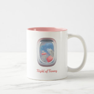 Caneca De Café Em Dois Tons Voo Voando por Porcos