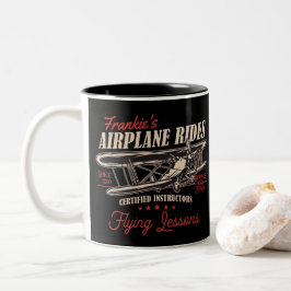 Caneca De Café Em Dois Tons Voos Personalizados De Avião Trazem Lições De Voo 