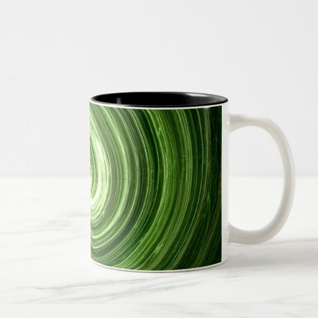 Caneca De Café Em Dois Tons Vórtice Verde (Direita)