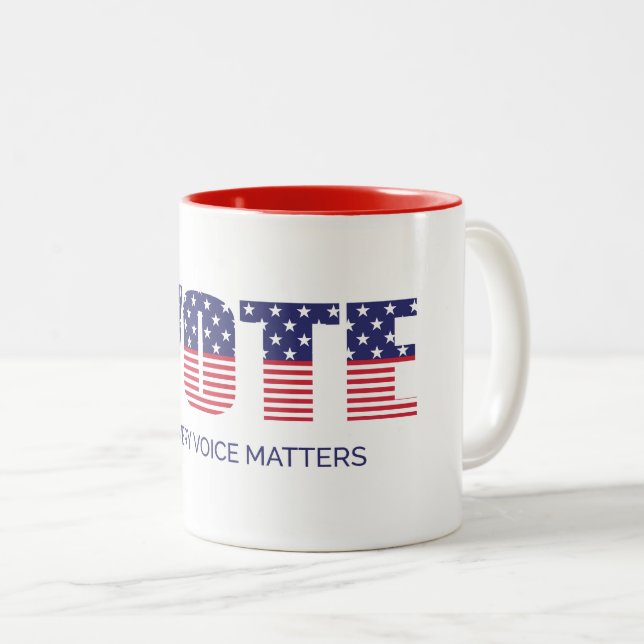 Caneca De Café Em Dois Tons Vote Café Mug (Frente Esquerda)